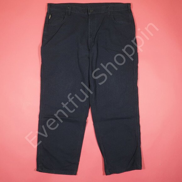 Carhartt Pants Mens 42 Blue Flame Resistant Cargo Cat 2 Canvas - Picture 2 of 6